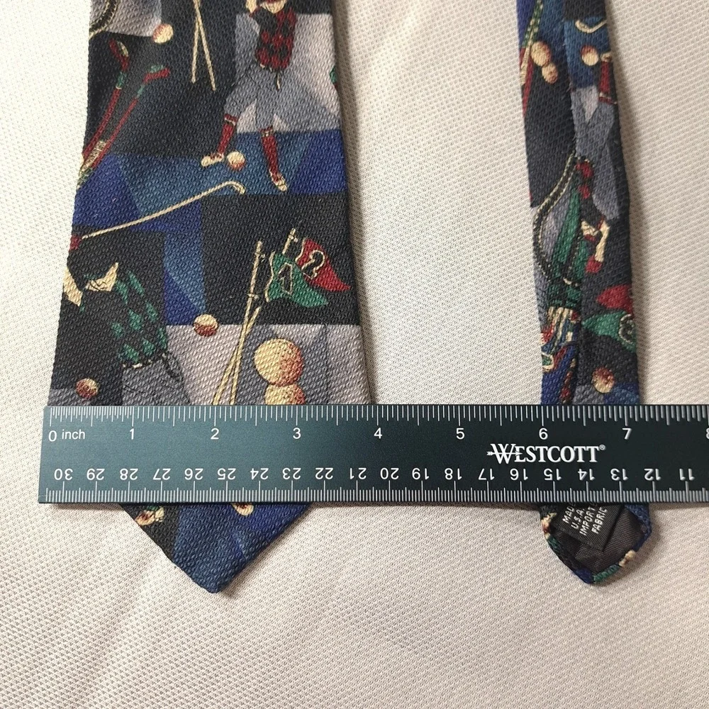 Stuart‎ Ashley Men's Tie Multicolor 100% Polyester Classic Golf Made In USA